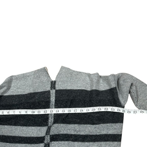 VINCE Cashmere & Wool Sz S Gray & Black Color Block Striped Open Front Cardigan - Picture 11 of 15